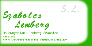 szabolcs lemberg business card